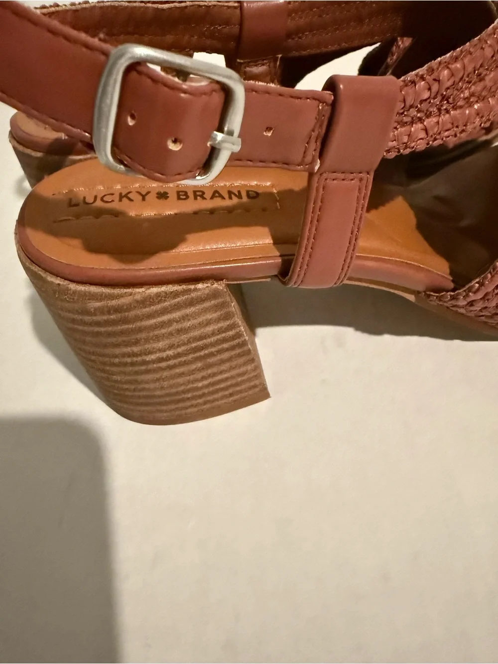 Lucky Brand Women's Braided Wedge Sandals - Rust Brown Size 9.5 NEW